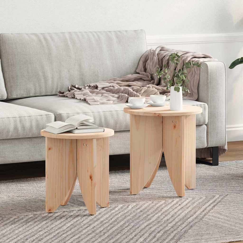 Sofabord 2 stk. Naturfarvet 41,5 x 41,5 x 44 cm