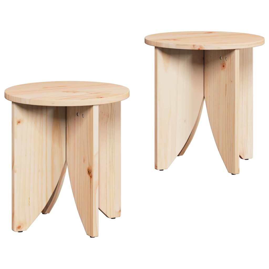 Sofabord 2 stk. Naturfarvet 41,5 x 41,5 x 44 cm