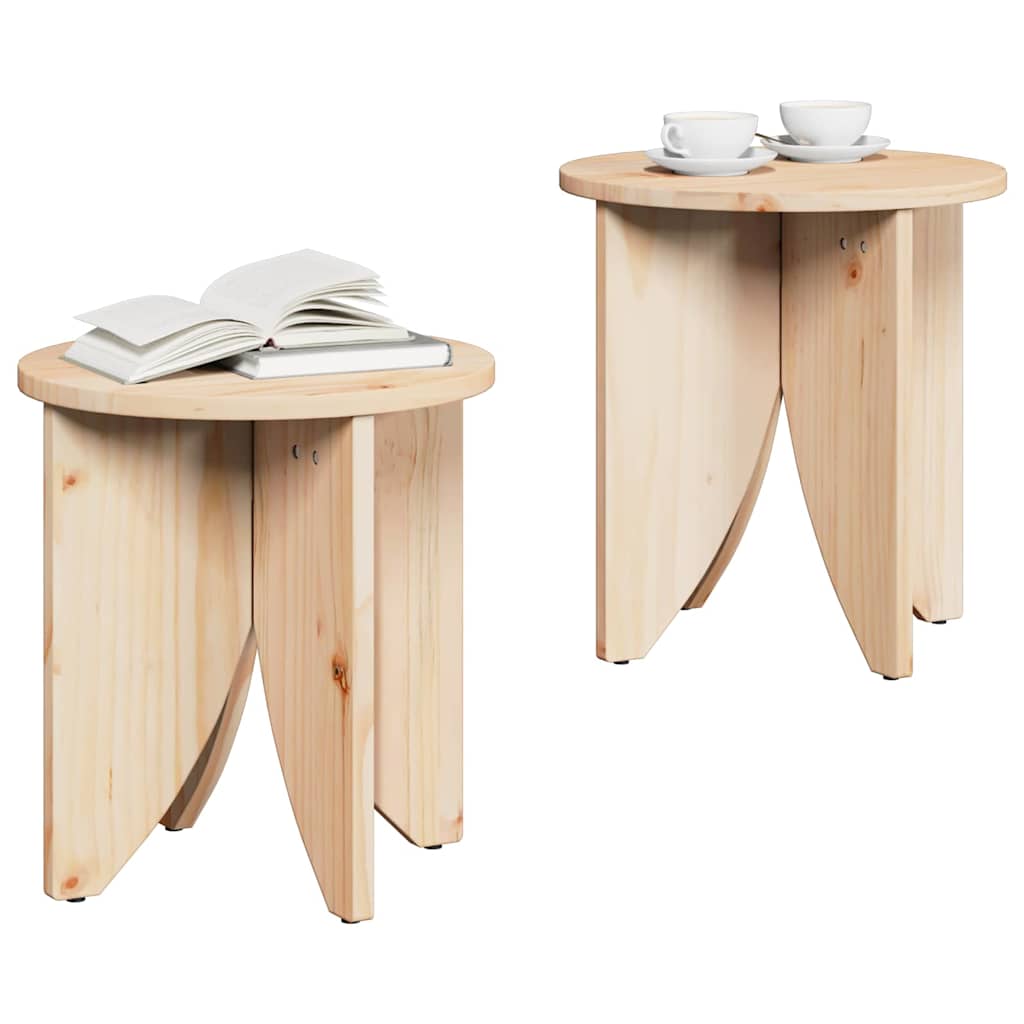Sofabord 2 stk. Naturfarvet 41,5 x 41,5 x 44 cm