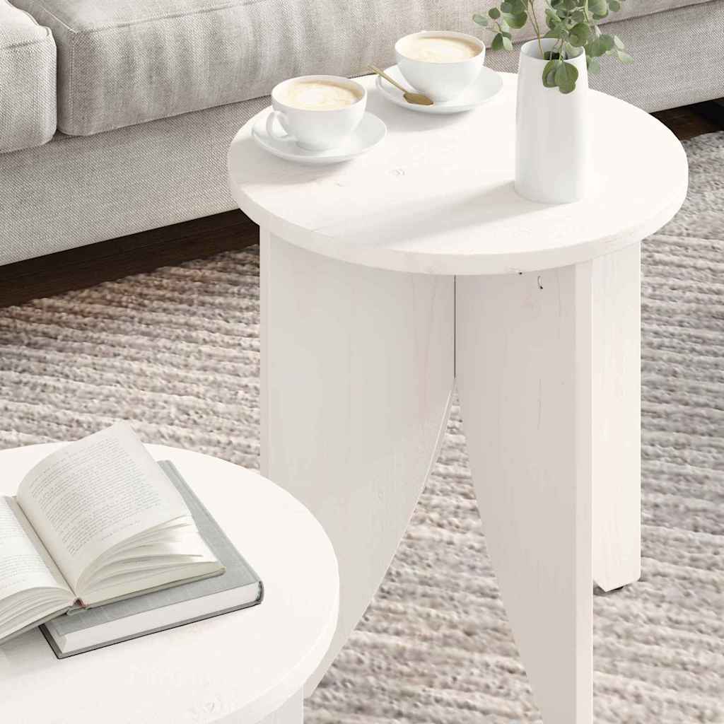 Sofabord 2 stk. Hvid 41,5 x 41,5 x 44 cm