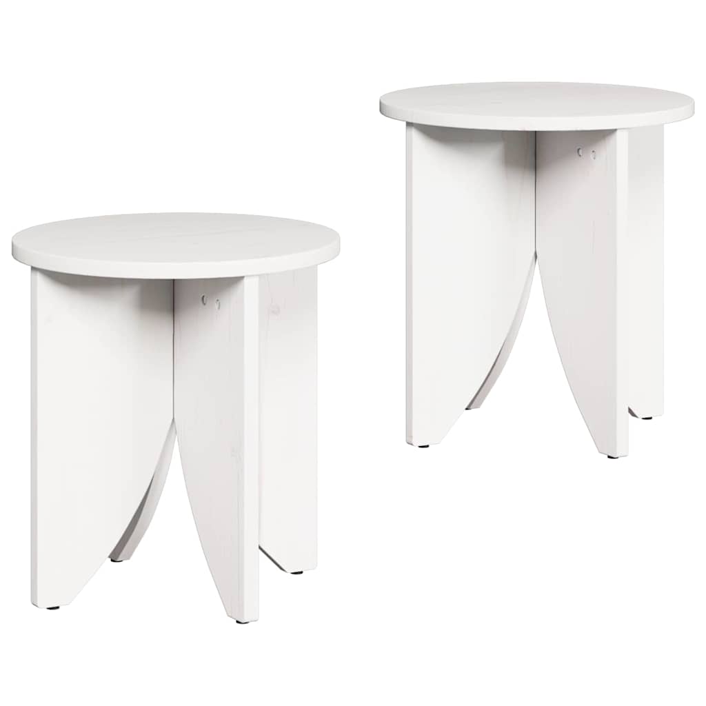 Sofabord 2 stk. Hvid 41,5 x 41,5 x 44 cm