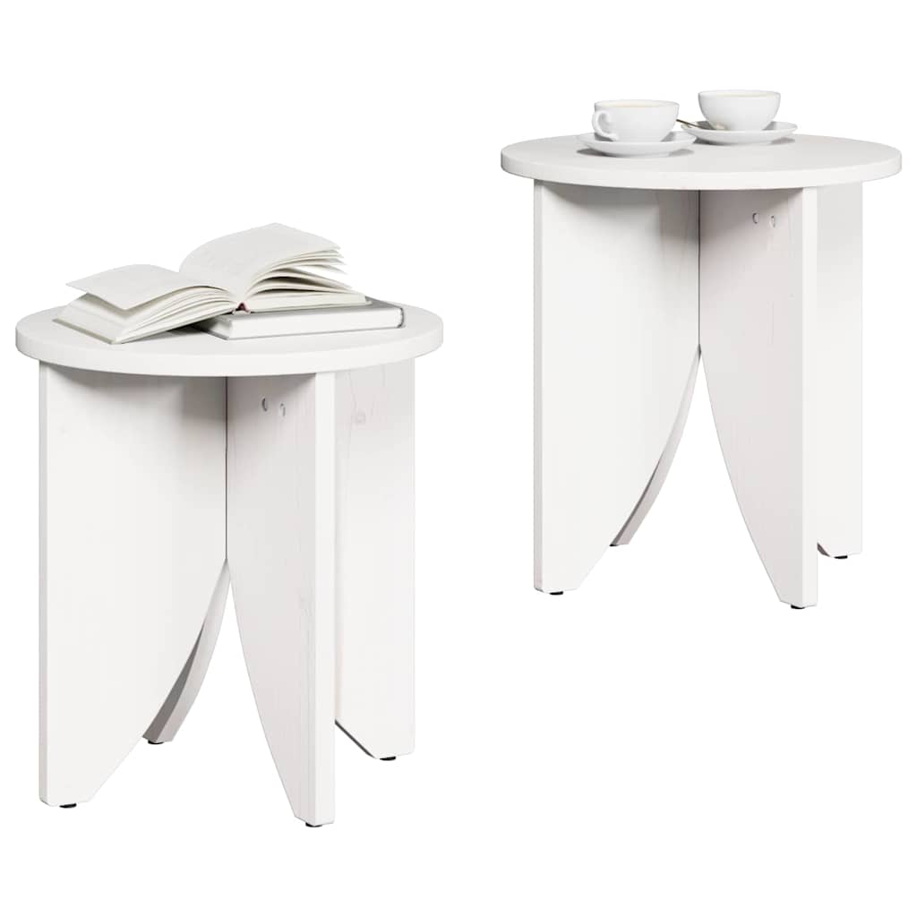 Sofabord 2 stk. Hvid 41,5 x 41,5 x 44 cm