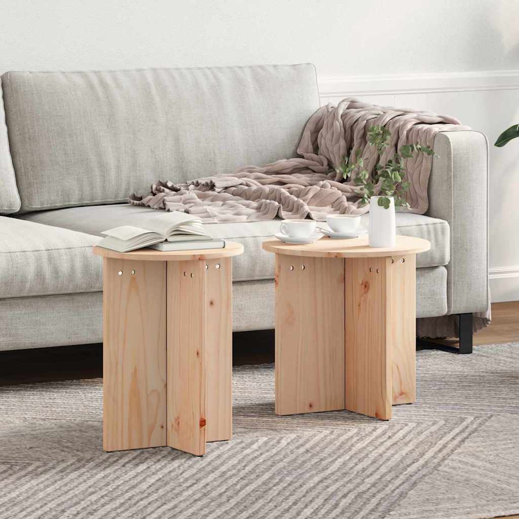 Sofabord 2 stk. Naturfarvet 41.5 x 41.5 x 46 cm