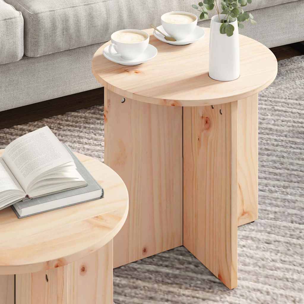 Sofabord 2 stk. Naturfarvet 41.5 x 41.5 x 46 cm