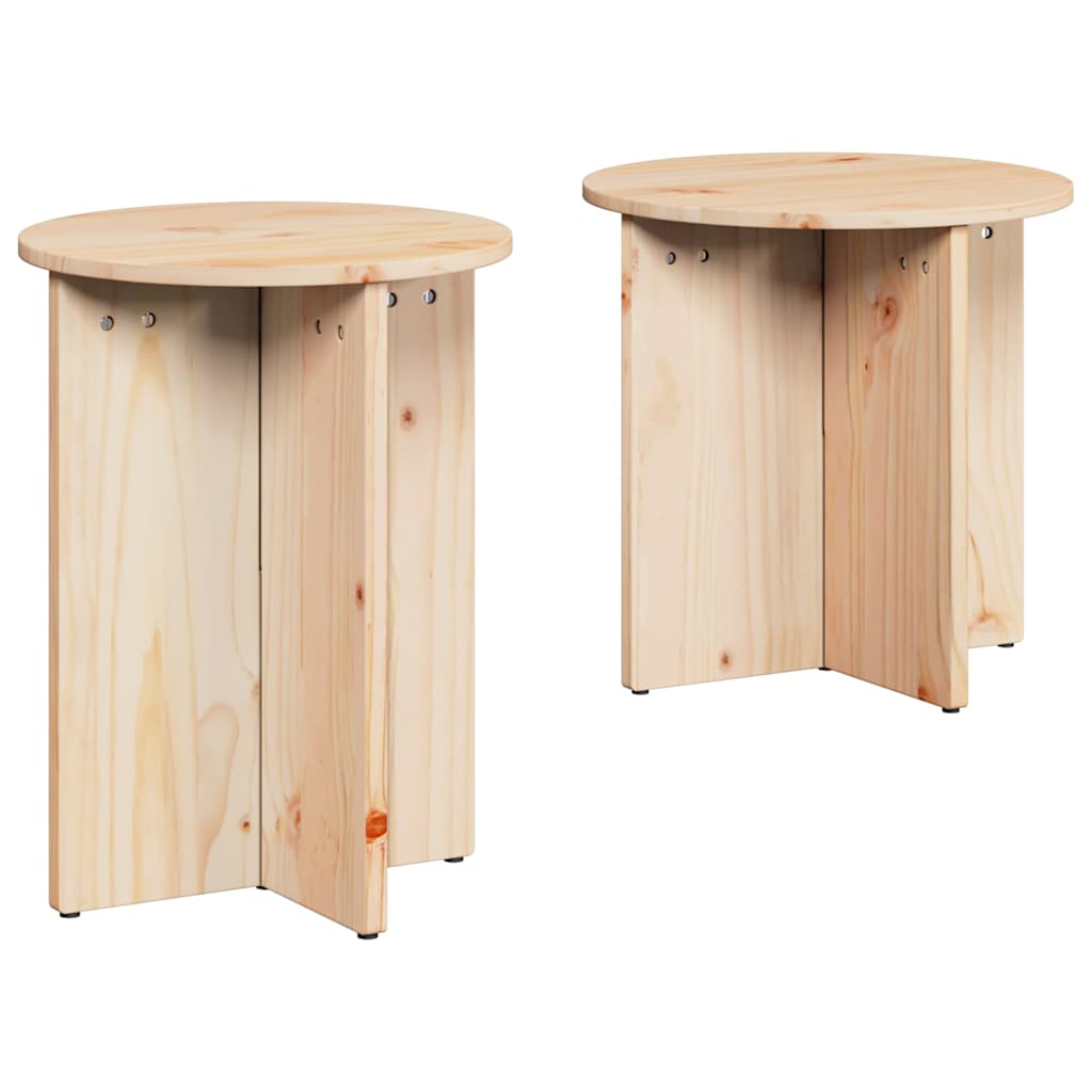 Sofabord 2 stk. Naturfarvet 41.5 x 41.5 x 46 cm
