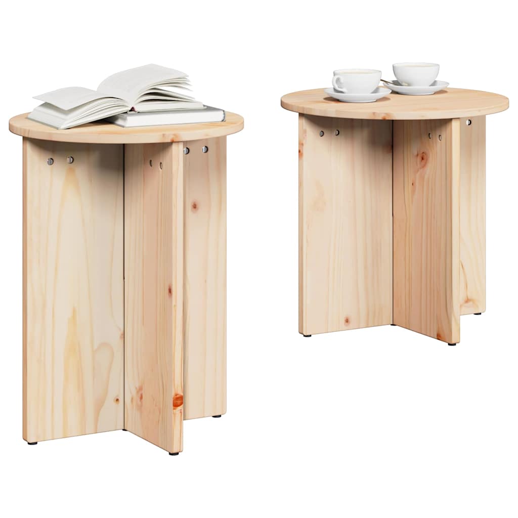 Sofabord 2 stk. Naturfarvet 41.5 x 41.5 x 46 cm