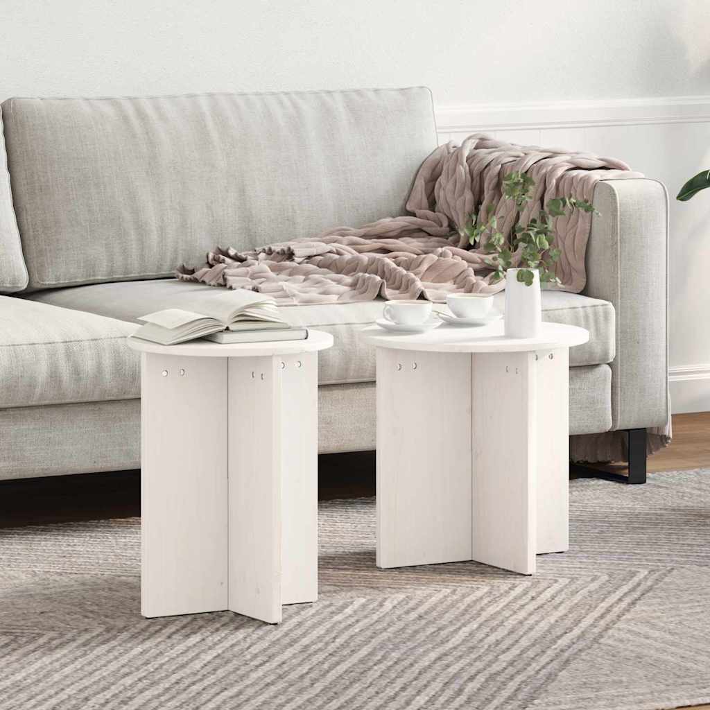 Sofabord 2 stk. Hvid 41.5 x 41.5 x 46 cm