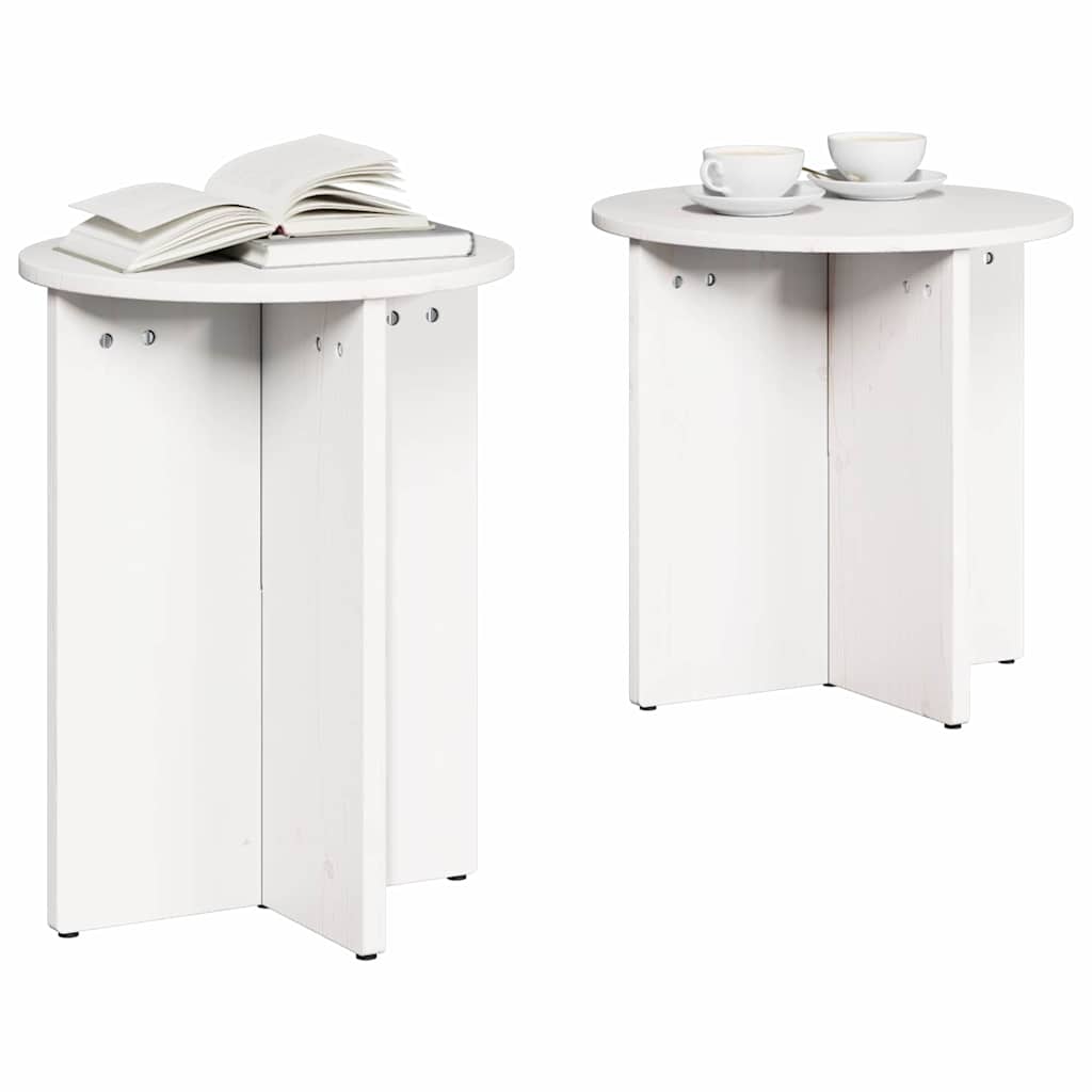 Sofabord 2 stk. Hvid 41.5 x 41.5 x 46 cm