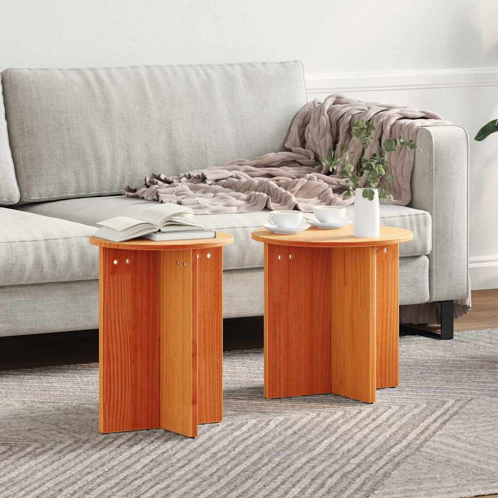 Sofabord 2 stk. Voks brun 41.5 x 41.5 x 46 cm