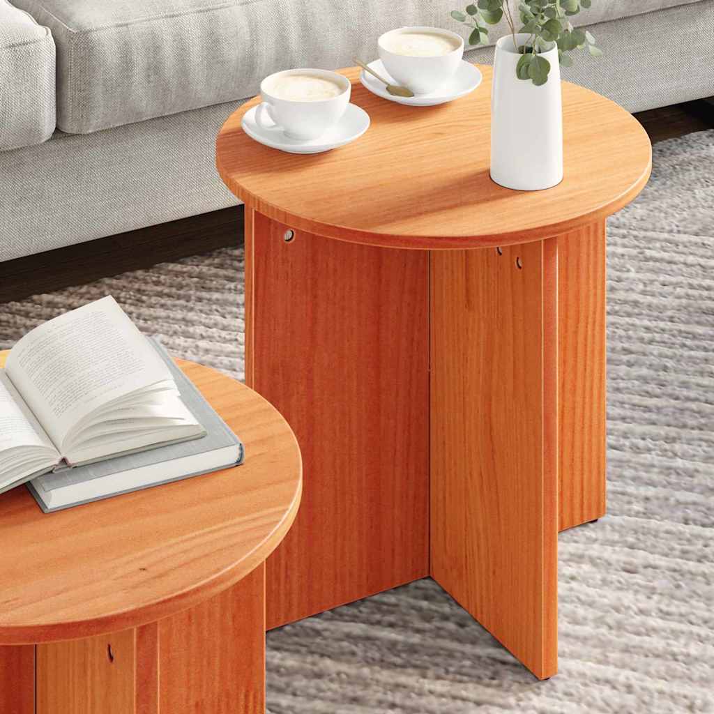 Sofabord 2 stk. Voks brun 41.5 x 41.5 x 46 cm