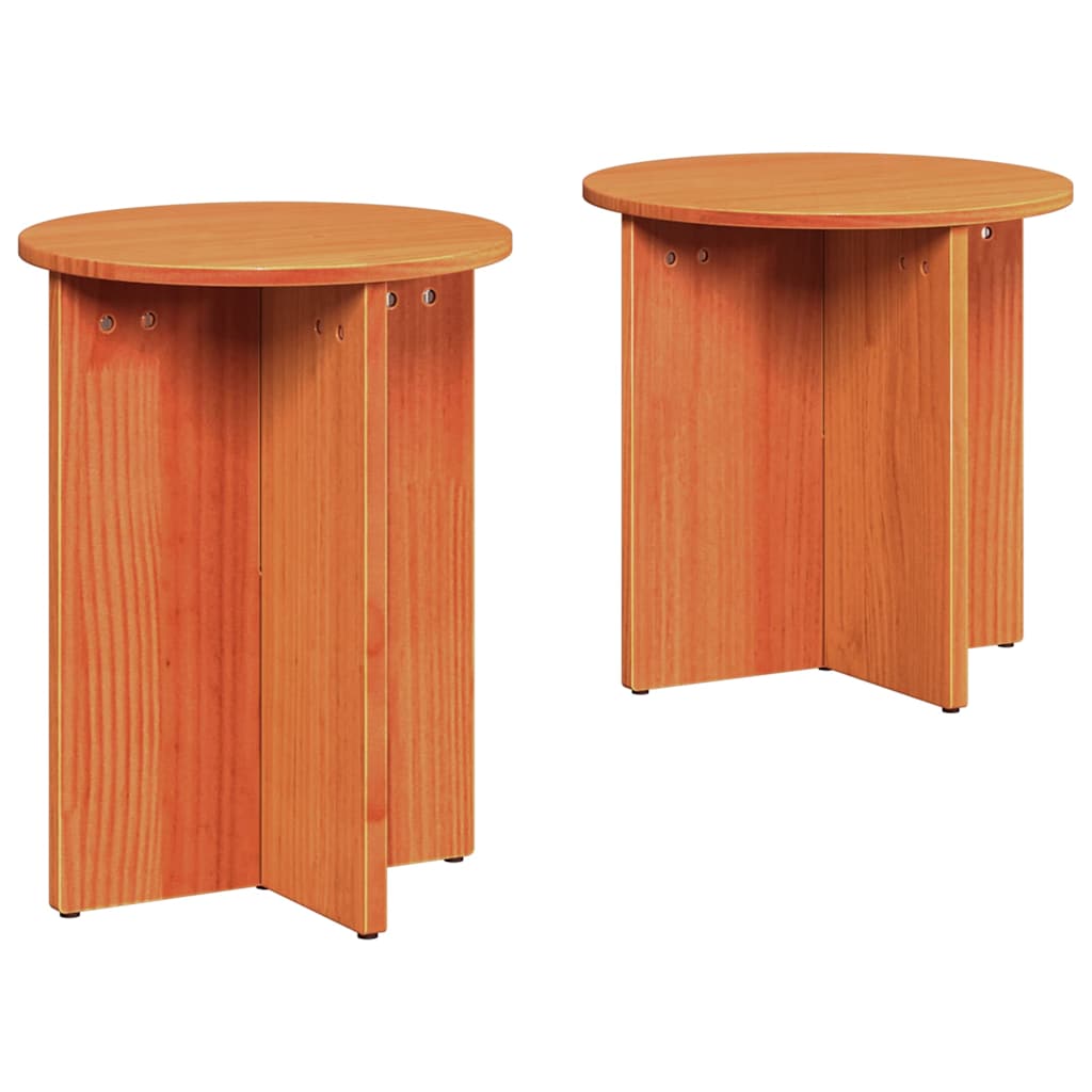Sofabord 2 stk. Voks brun 41.5 x 41.5 x 46 cm