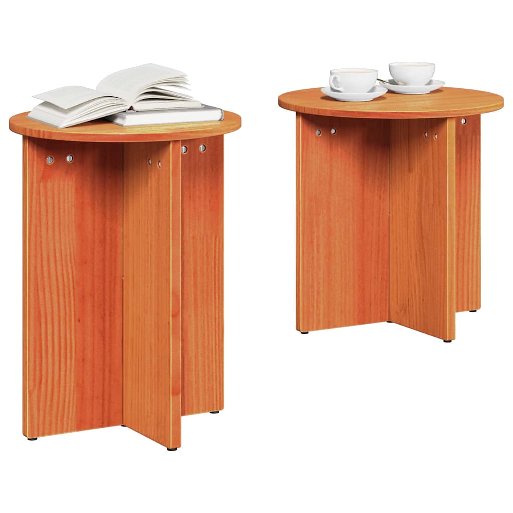 Sofabord 2 stk. Voks brun 41.5 x 41.5 x 46 cm