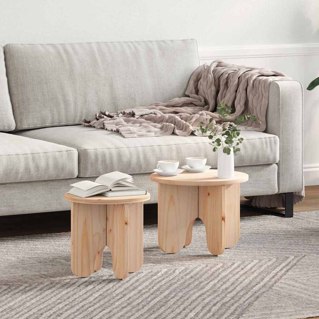 Sofabord 2 stk. Naturfarvet 39.5 x 39.5 x 30 cm