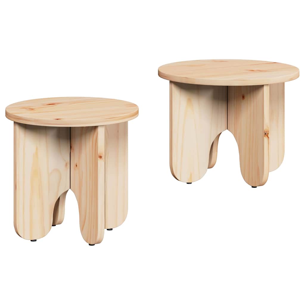 Sofabord 2 stk. Naturfarvet 39.5 x 39.5 x 30 cm