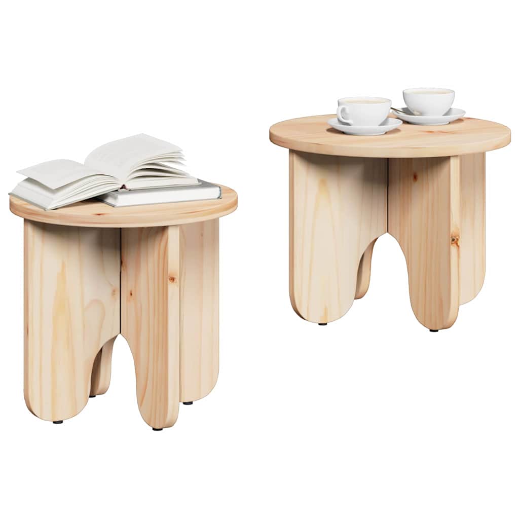 Sofabord 2 stk. Naturfarvet 39.5 x 39.5 x 30 cm