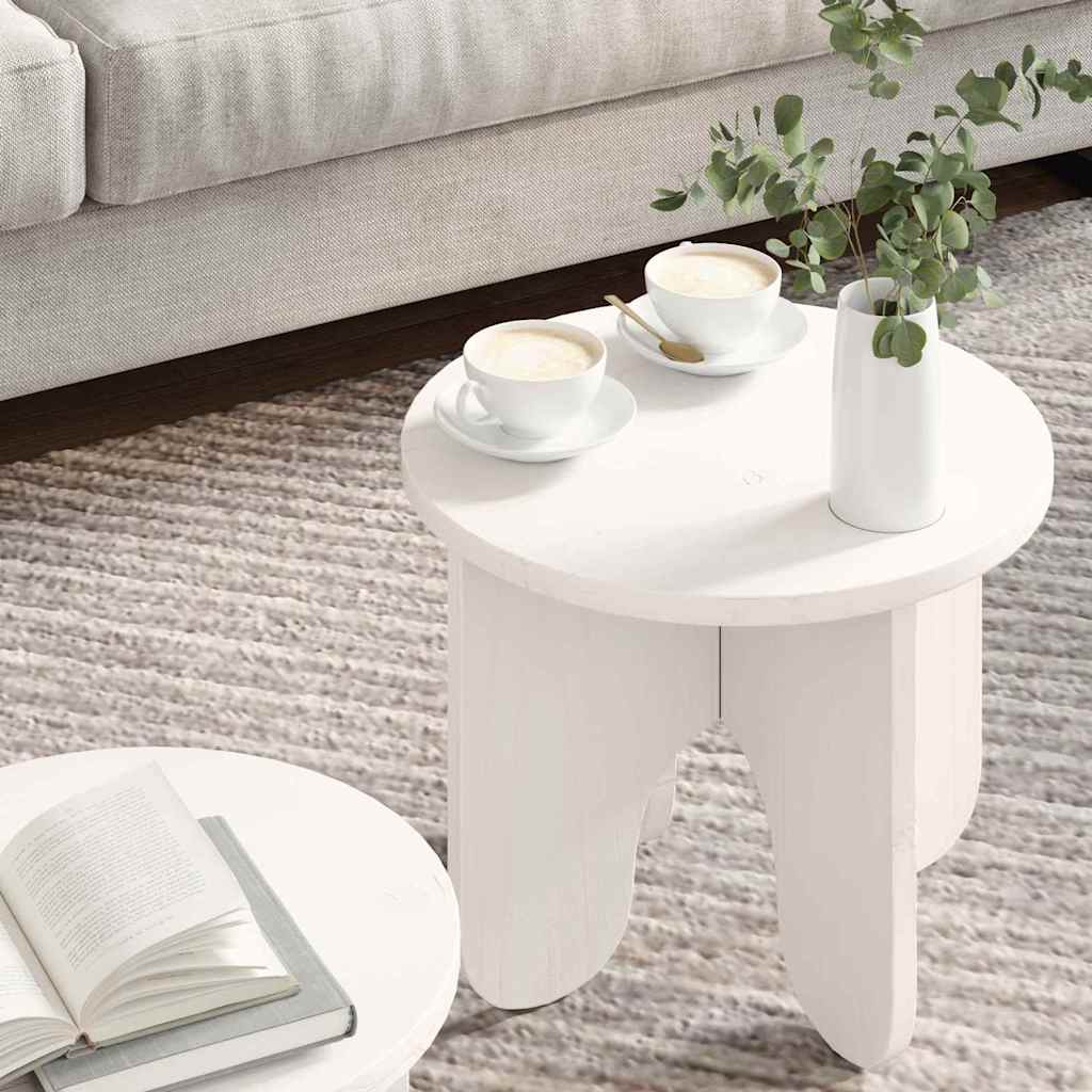 Sofabord 2 stk. Hvid 39.5 x 39.5 x 30 cm Massivt fyrretræ
