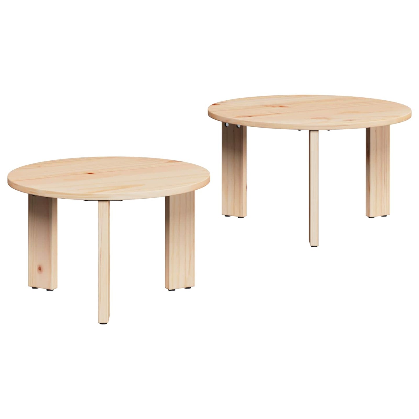 Sofabord 2 stk. Naturfarvet 47,5 x 47,5 x 27 cm