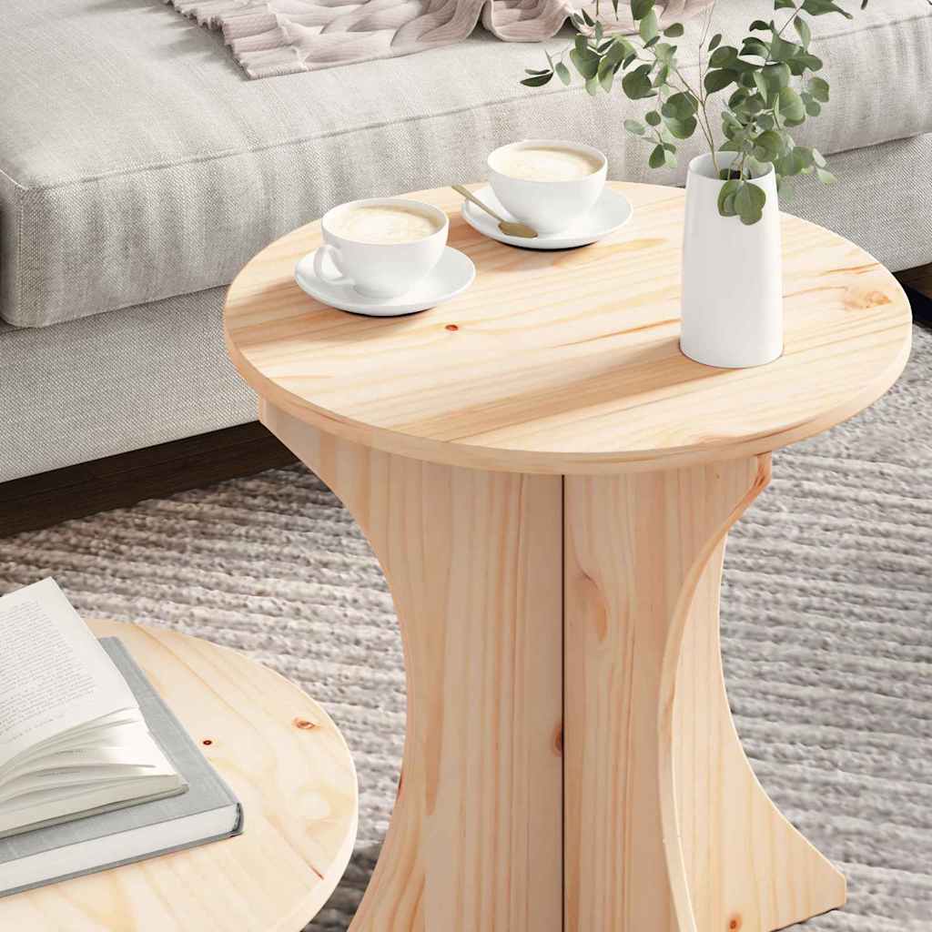 Sofabord 2 stk. Naturfarvet 46 x 46 x 47 cm Massivt fyrretræ