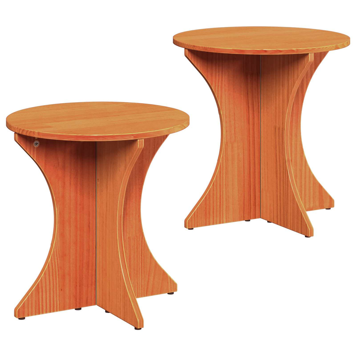 Sofabord 2 stk. Voks brun 46 x 46 x 47 cm Massivt fyrretræ