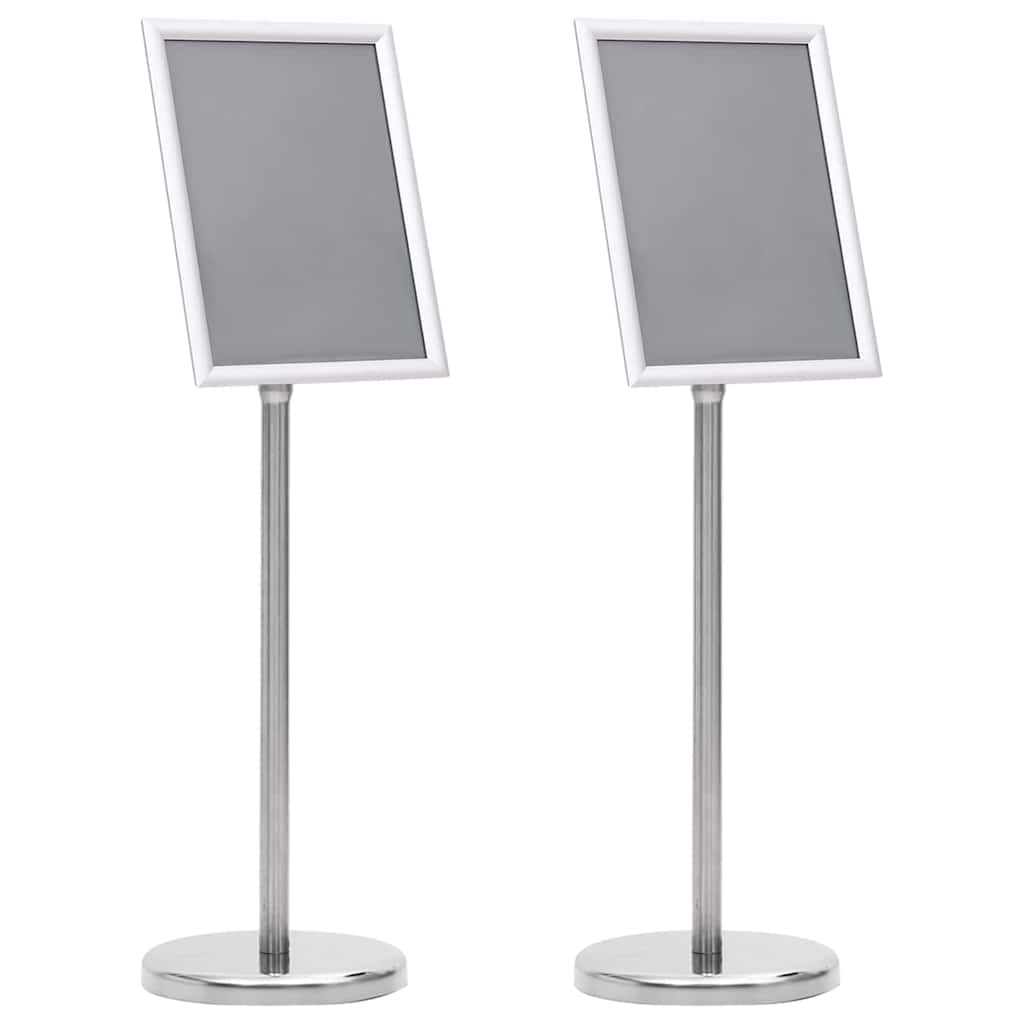 Plakat Stande 2 stk. Sølv 32,7 x 24 x 108 cm Aluminium
