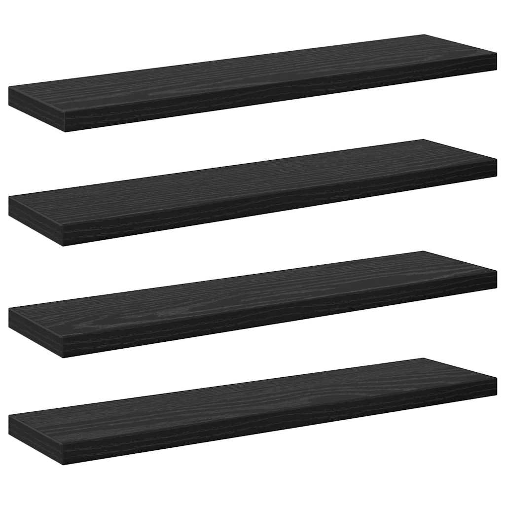 Boghylde Bræt 3 niveauer 4 stk. 40 x 10 x 1,5 cm Sort