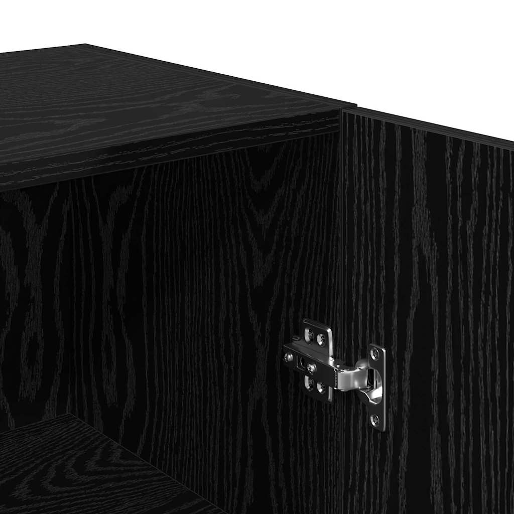 Væg TV Skab 30,5 x 30 x 60 cm Sort eg Konstrueret træ