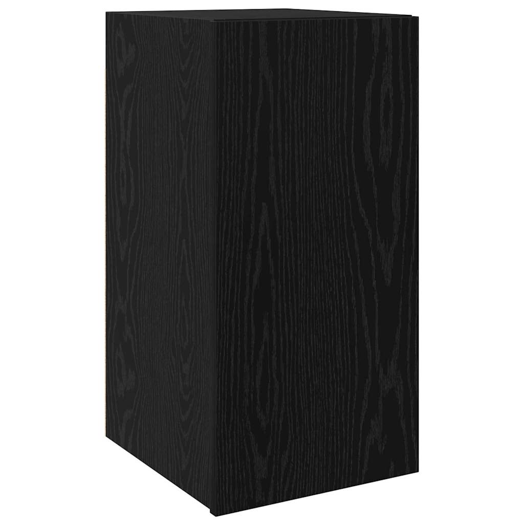 Væg TV Skab 30,5 x 30 x 60 cm Sort eg Konstrueret træ