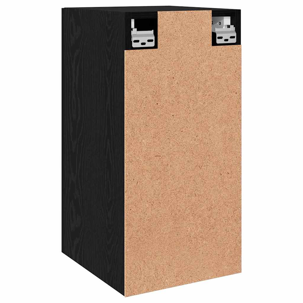 Væg TV Skab 30,5 x 30 x 60 cm Sort eg Konstrueret træ