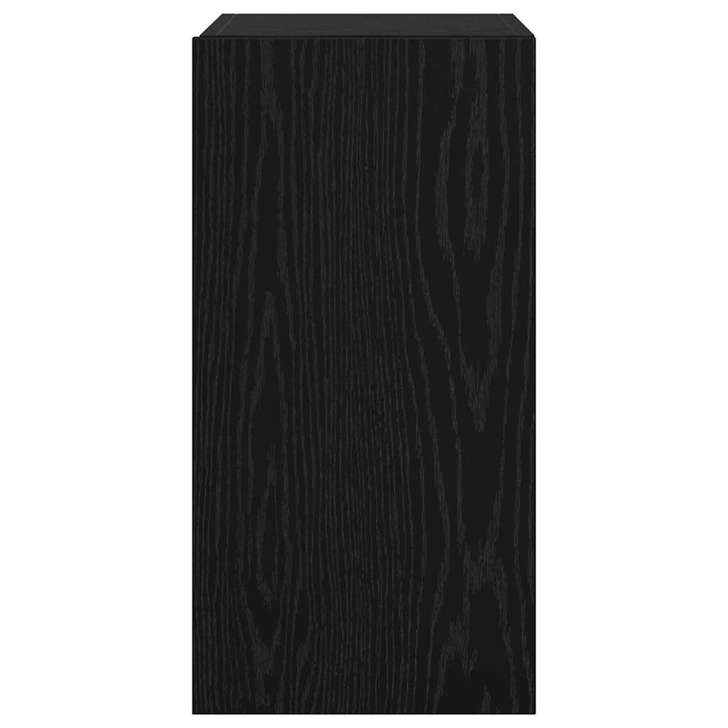 Væg TV Skab 30,5 x 30 x 60 cm Sort eg Konstrueret træ