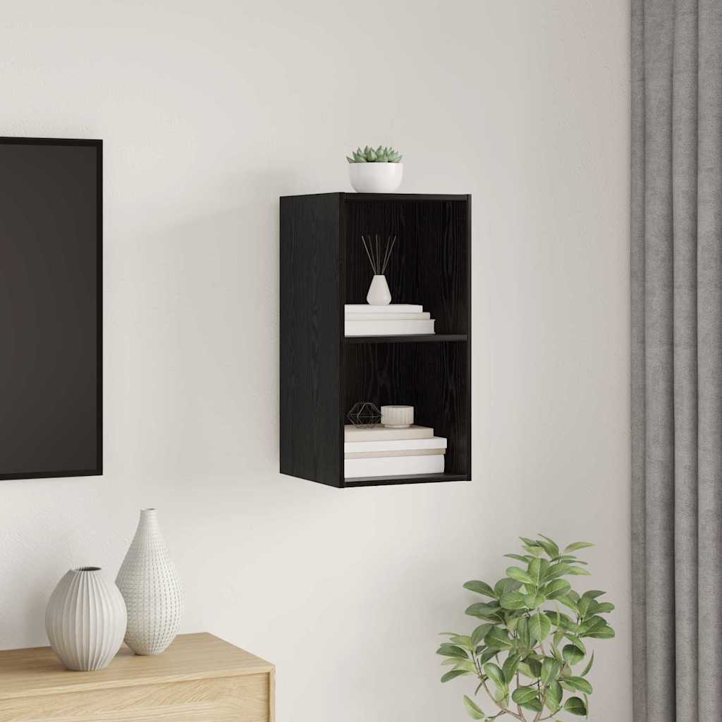 TV-møbelsæt 37 x 37 x 72 cm Sort eg Konstrueret træ