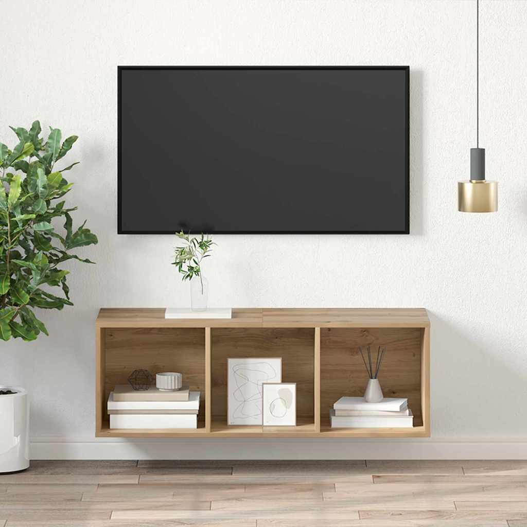 TV-møbelsæt 37 x 37 x 107 cm Artisan Egetræ Konstrueret træ