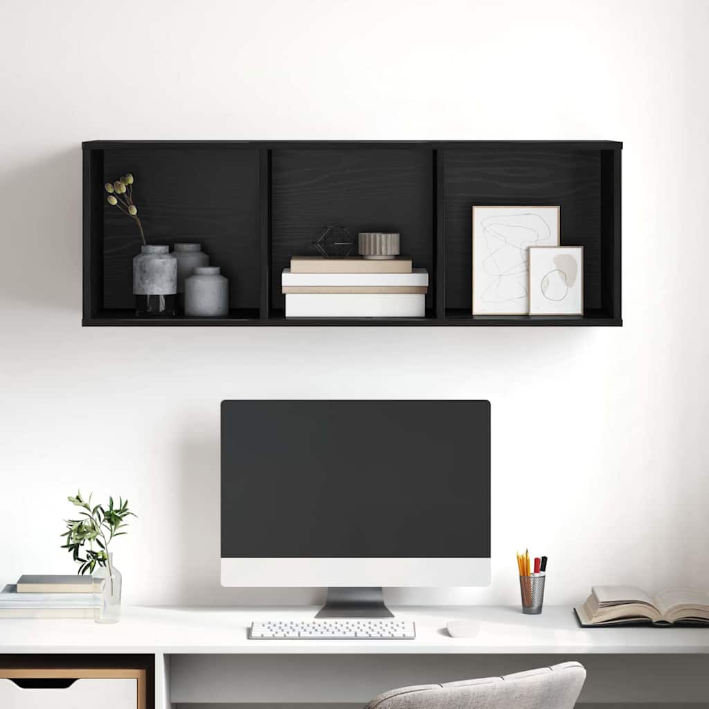 TV-møbelsæt 37 x 37 x 107 cm Sort eg Konstrueret træ