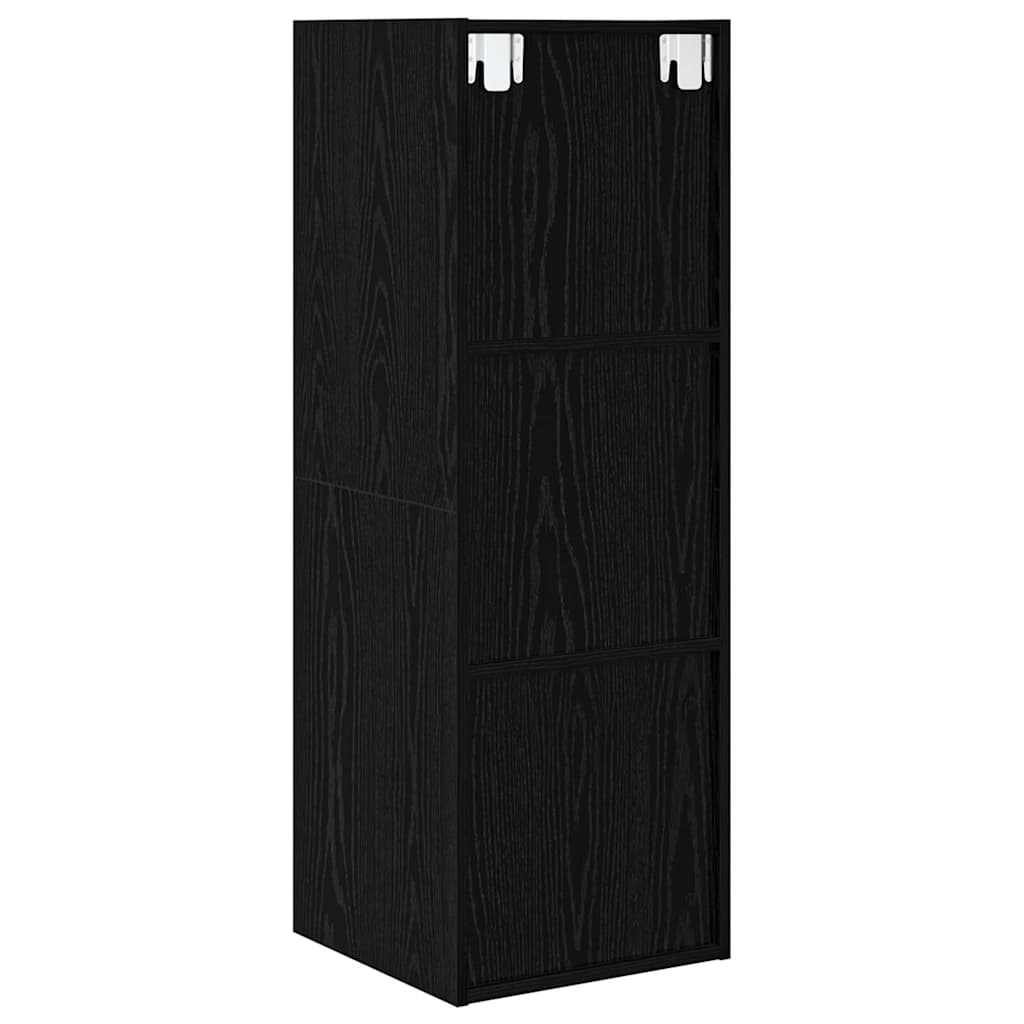 TV-møbelsæt 37 x 37 x 107 cm Sort eg Konstrueret træ