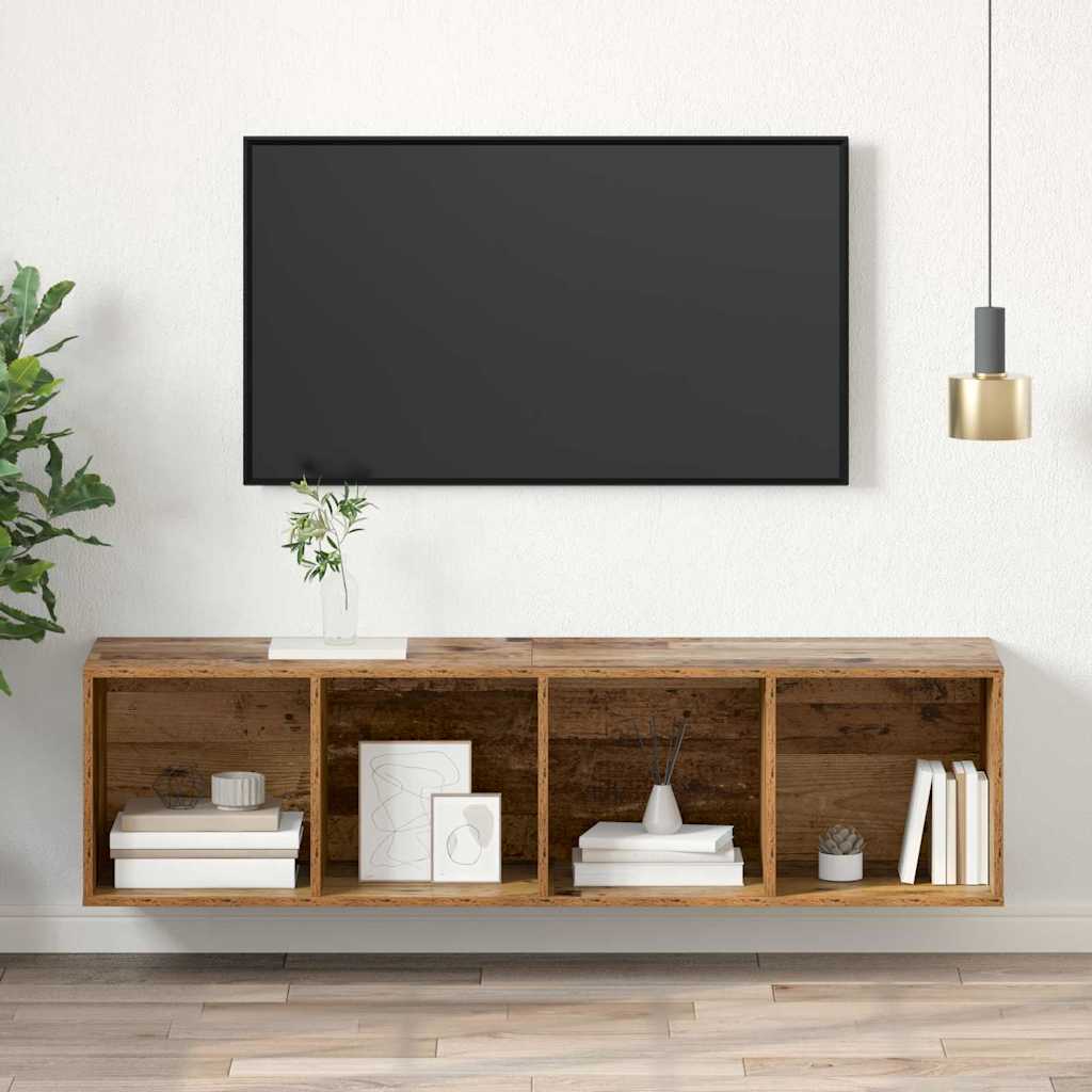 TV-møbelsæt 37 x 37 x 142,5 cm Gammelt træ Konstrueret træ