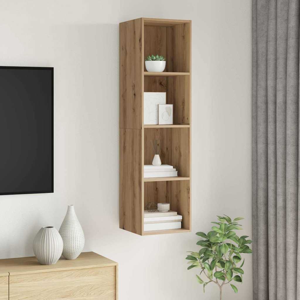 TV-møbelsæt 37 x 37 x 142,5 cm Artisan Egetræ Konstrueret træ