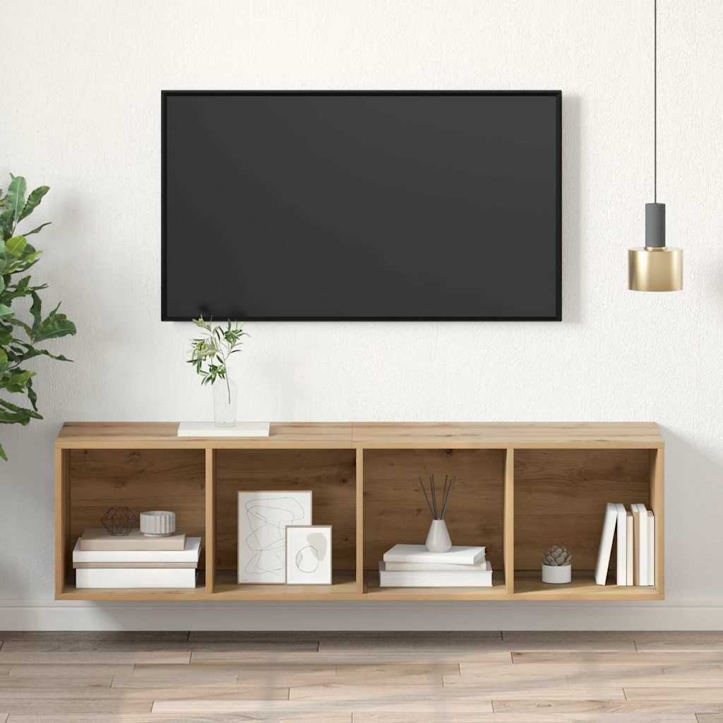 TV-møbelsæt 37 x 37 x 142,5 cm Artisan Egetræ Konstrueret træ