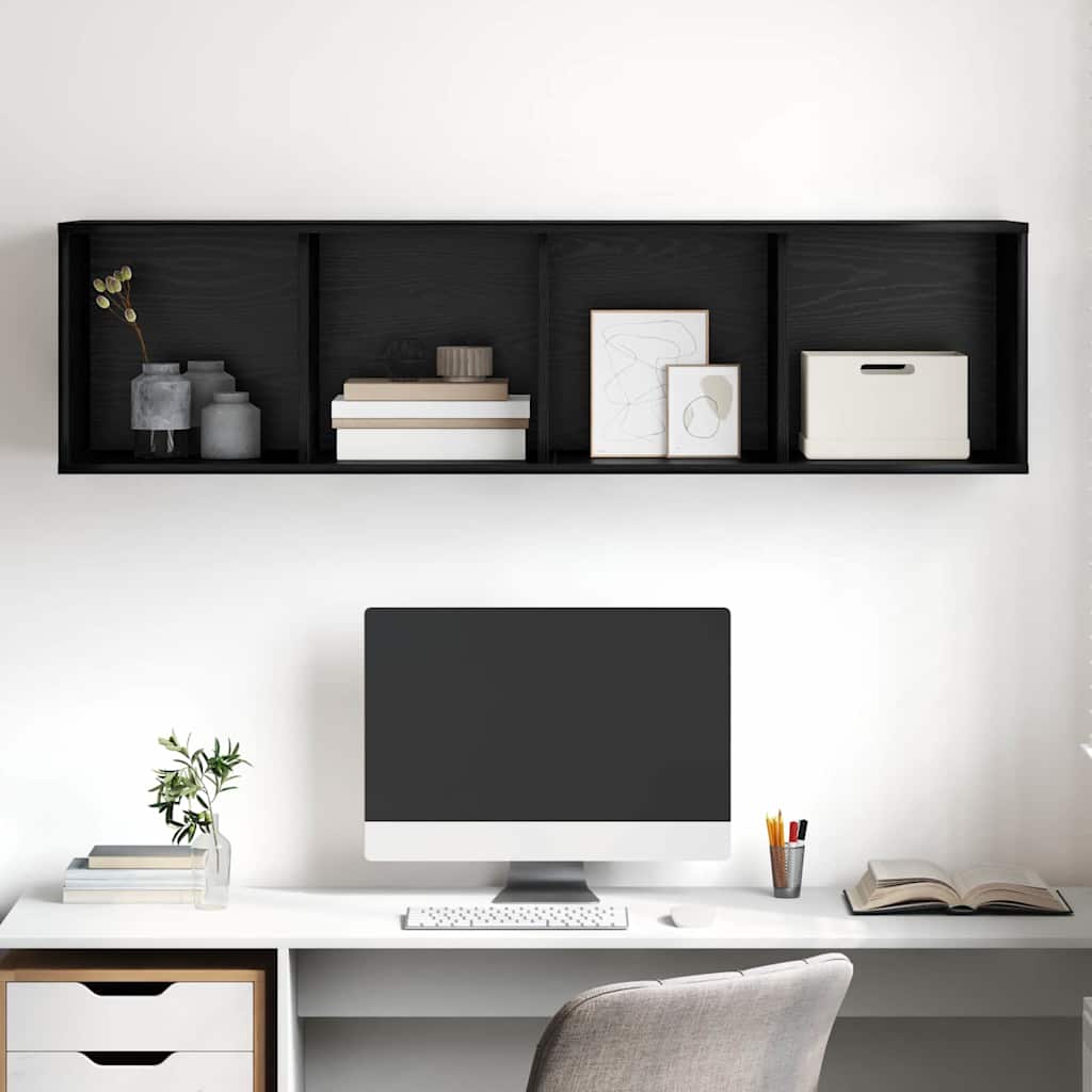 TV-møbelsæt 37 x 37 x 142,5 cm Sort eg Konstrueret træ