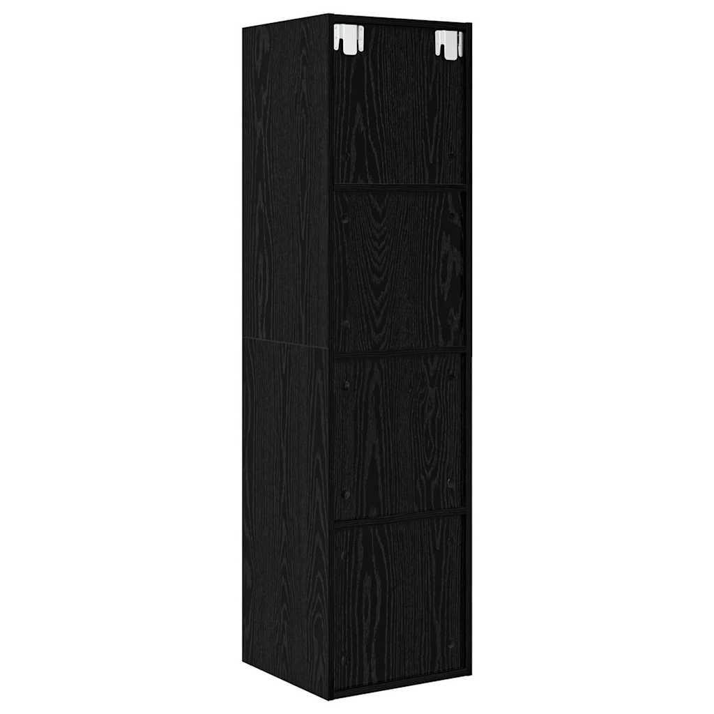 TV-møbelsæt 37 x 37 x 142,5 cm Sort eg Konstrueret træ