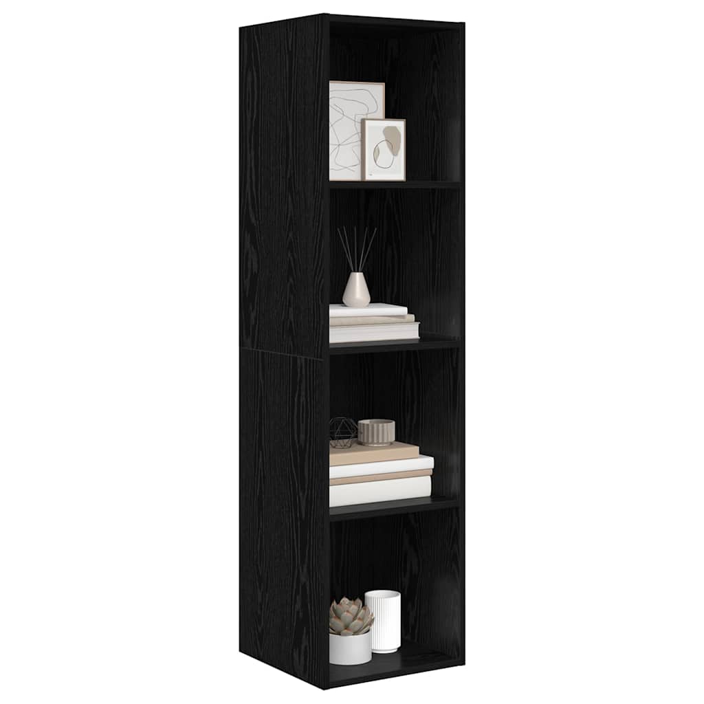 TV-møbelsæt 37 x 37 x 142,5 cm Sort eg Konstrueret træ