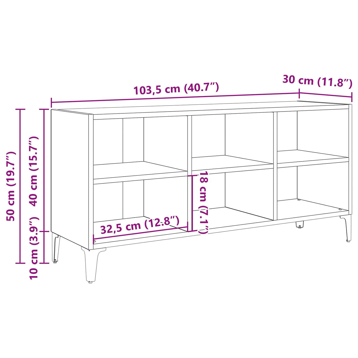 TV-møbelsæt Vægmonteret Brun 103,5 x 30 x 50 cm Konstrueret træ