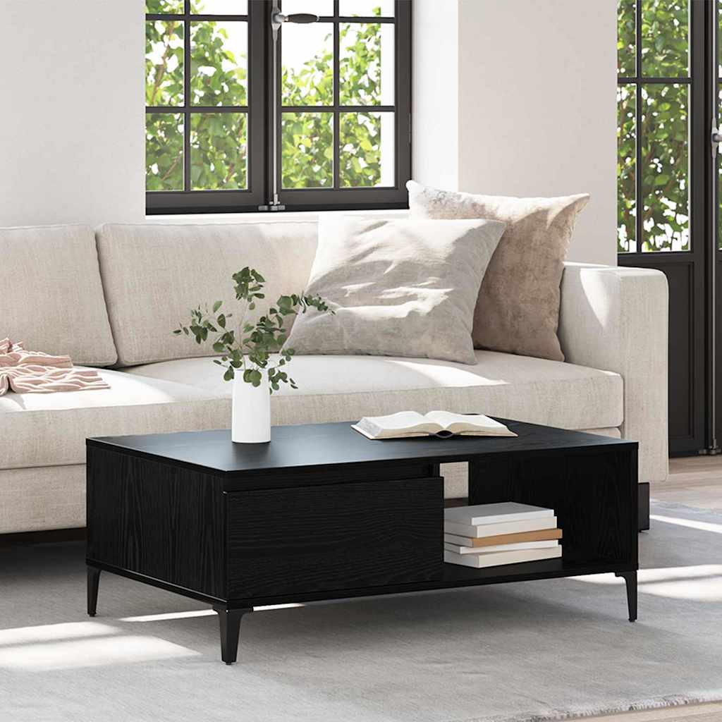 Sofabord Sort eg 90 x 60 x 35 cm Konstrueret træ