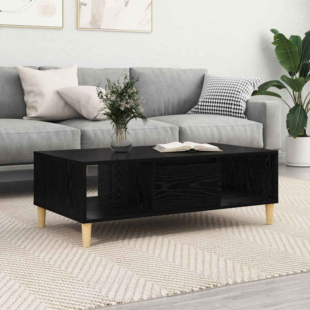 Sofabord Sort eg 102 x 55 x 35 cm Konstrueret træ
