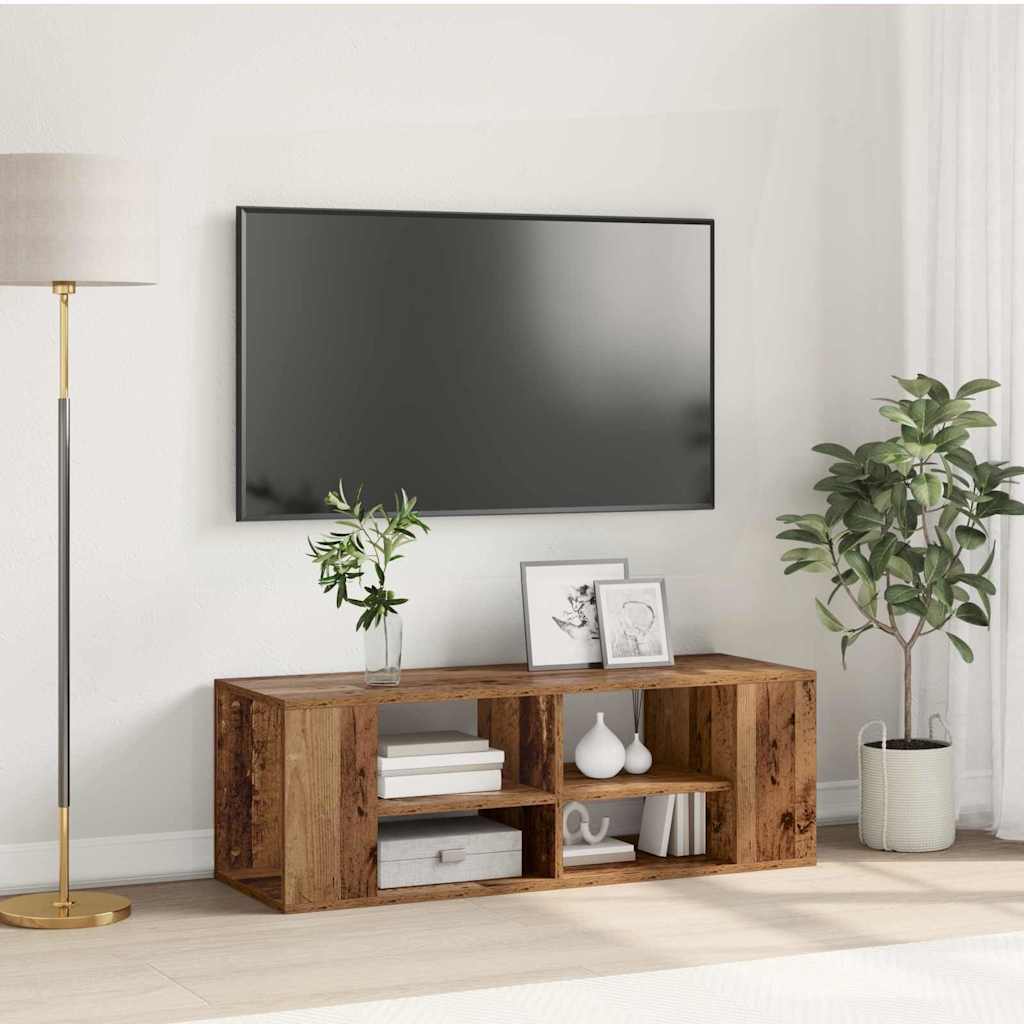 TV-møbelsæt 102 x 35 x 35 cm Gammelt træ Konstrueret træ