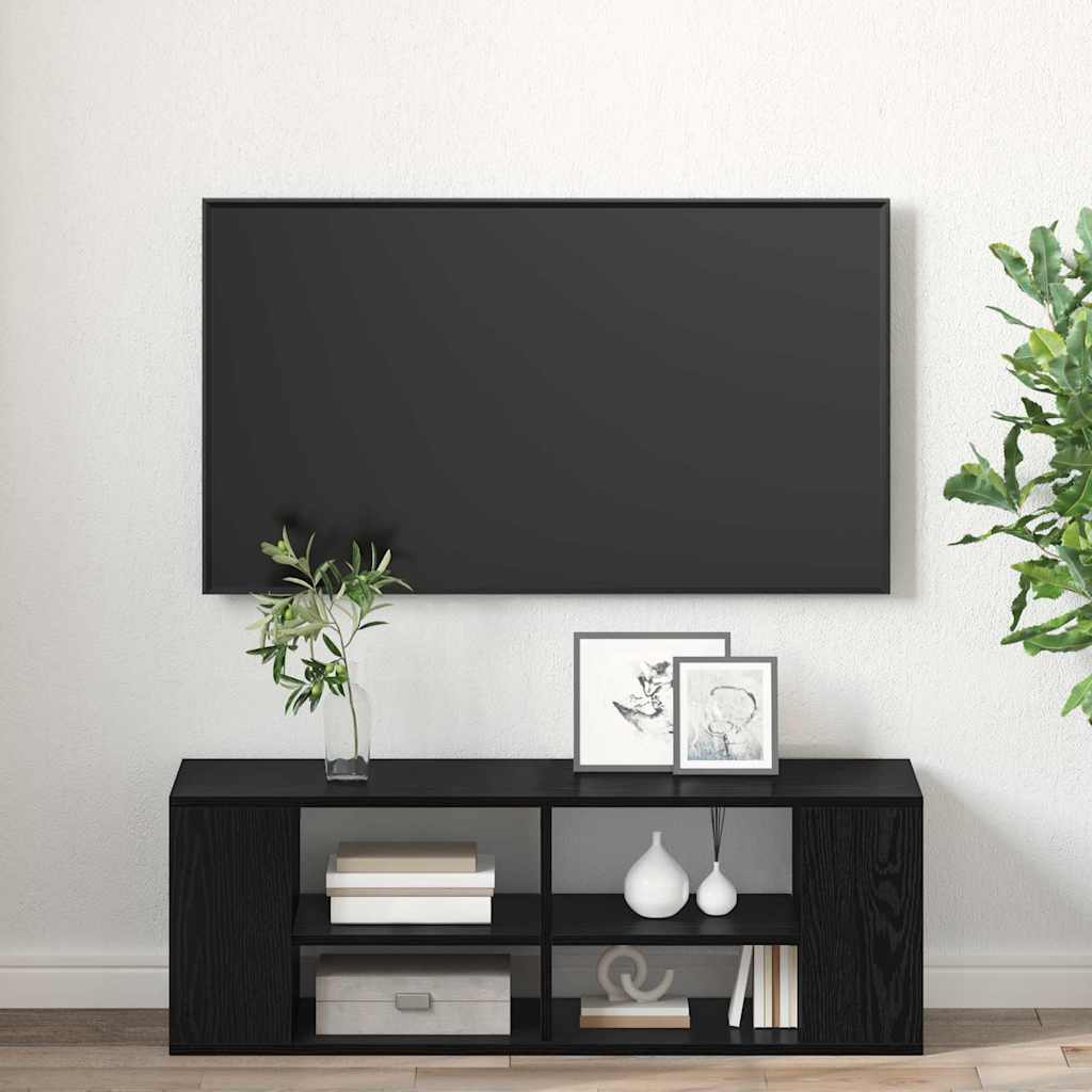 TV-møbelsæt 102 x 35 x 35 cm Sort eg Konstrueret træ