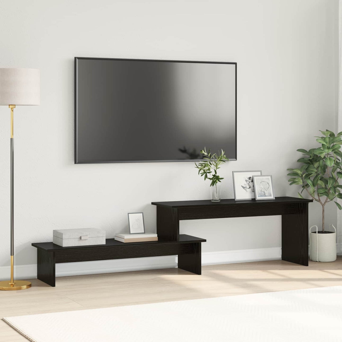 TV-møbelsæt 180,5 x 30 x 43 cm Sort eg Konstrueret træ