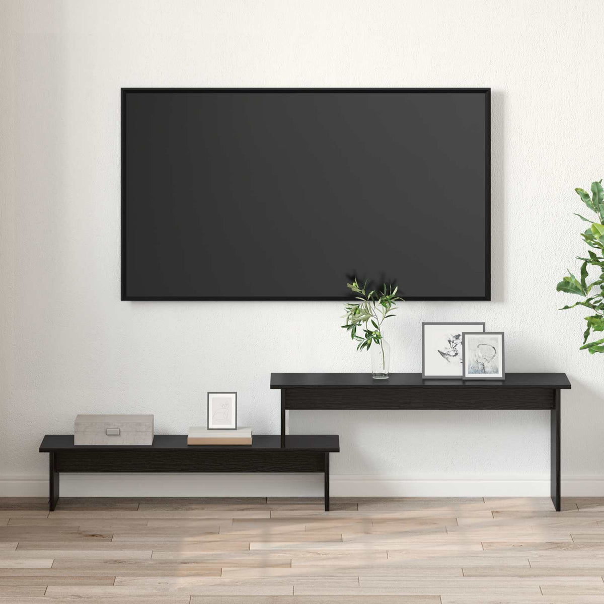 TV-møbelsæt 180,5 x 30 x 43 cm Sort eg Konstrueret træ