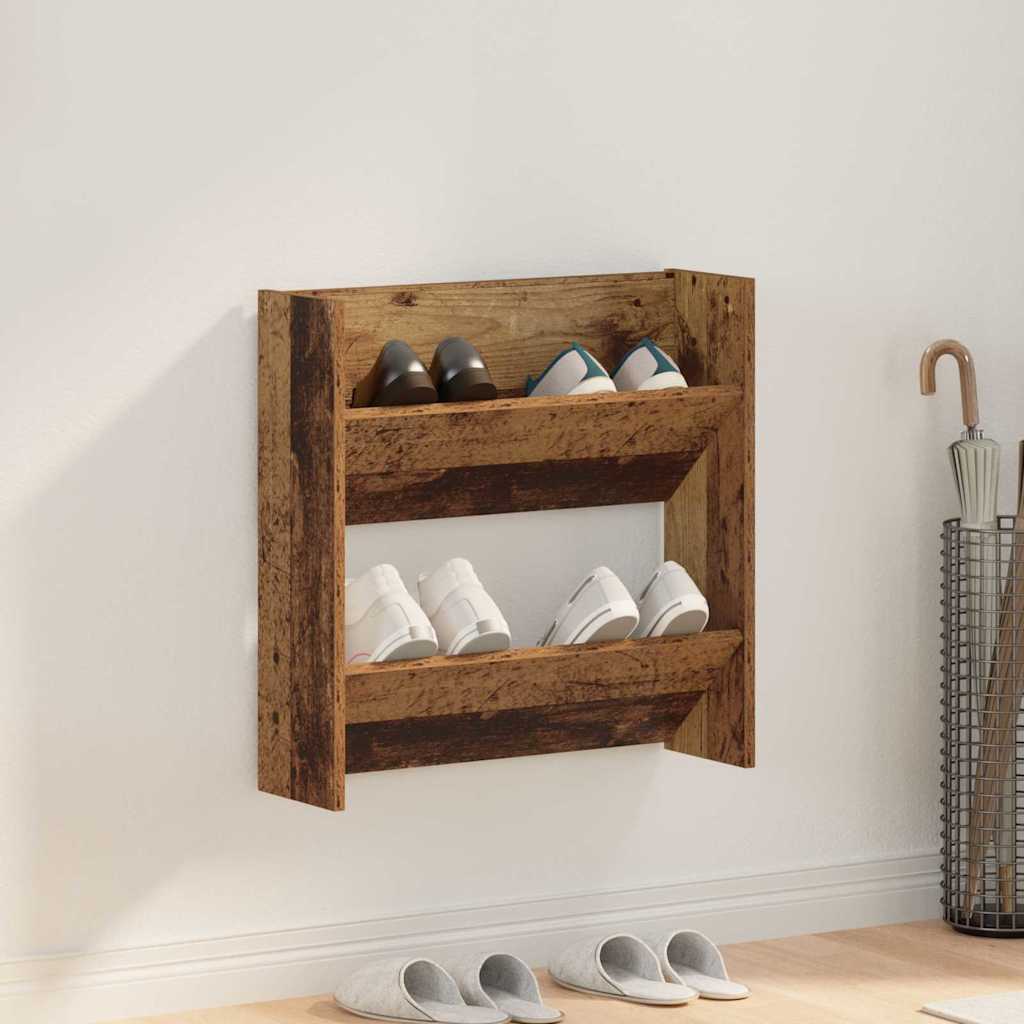 Sko skab 60 x 18 x 60 cm Konstrueret træ Gammelt træ