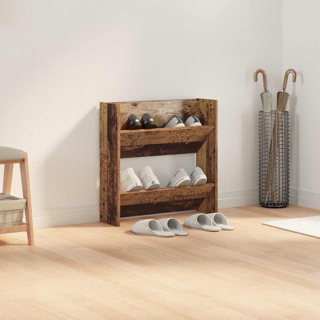 Sko skab 60 x 18 x 60 cm Konstrueret træ Gammelt træ