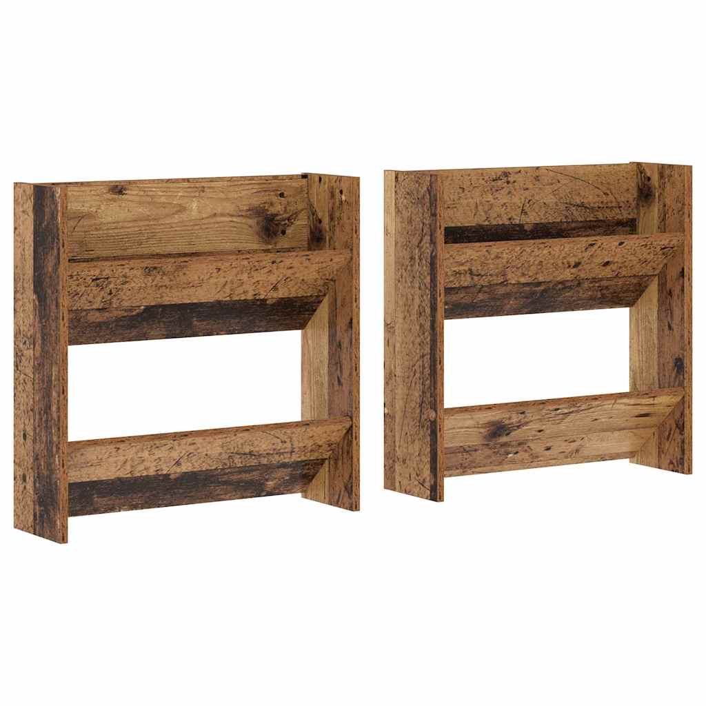 Sko skab 2 stk. 60 x 18 x 60 cm Konstrueret træ Gammelt træ