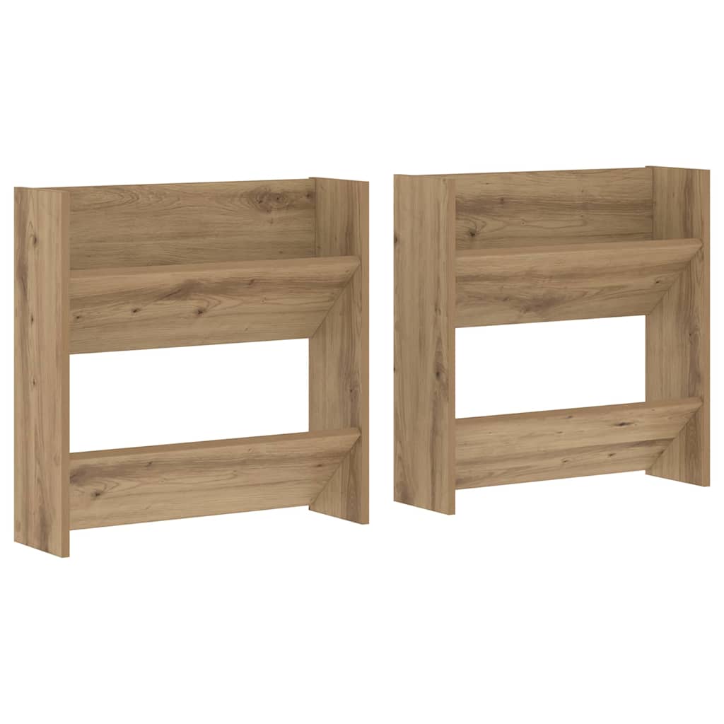 Sko skab 2 stk. 60 x 18 x 60 cm Konstrueret træ Artisan-eg
